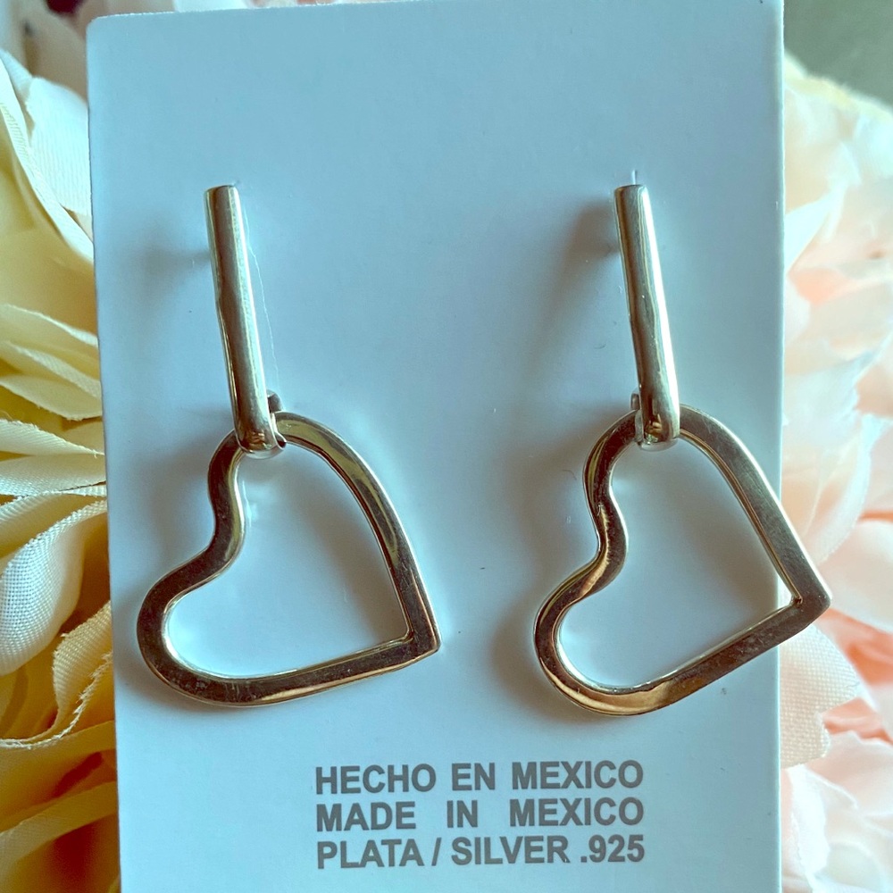 Silver heart earrings